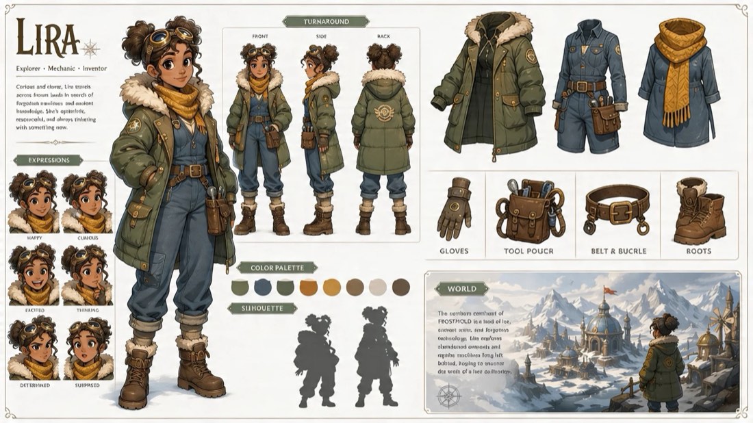 Hoja de diseño de personaje